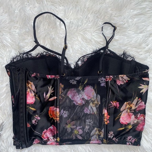 Victorias Secret Black Floral Bustier - Picture 5 of 9